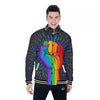 Rainbow Hand LGBT Pride Print Baseball Jacket-grizzshop