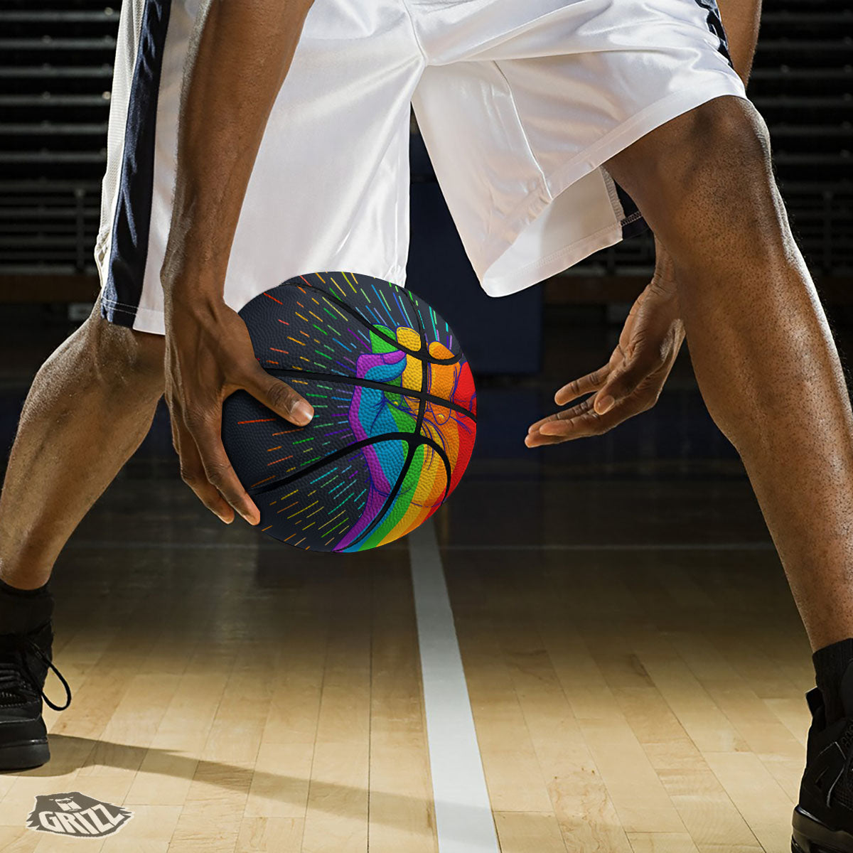 Rainbow Hand LGBT Pride Print Basketball-grizzshop