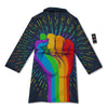 Rainbow Hand LGBT Pride Print Bathrobe-grizzshop