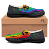 Rainbow Hand LGBT Pride Print Black Loafers-grizzshop