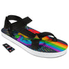 Rainbow Hand LGBT Pride Print Black Open Toe Sandals-grizzshop