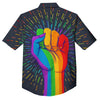 Rainbow Hand LGBT Pride Print Button Up Shirt-grizzshop