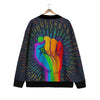 Rainbow Hand LGBT Pride Print Cardigan-grizzshop