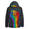 Rainbow Hand LGBT Pride Print Down Jacket-grizzshop