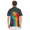 Rainbow Hand LGBT Pride Print Men's Golf Shirts-grizzshop