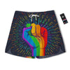 Rainbow Hand LGBT Pride Print Men's Running Shorts-grizzshop