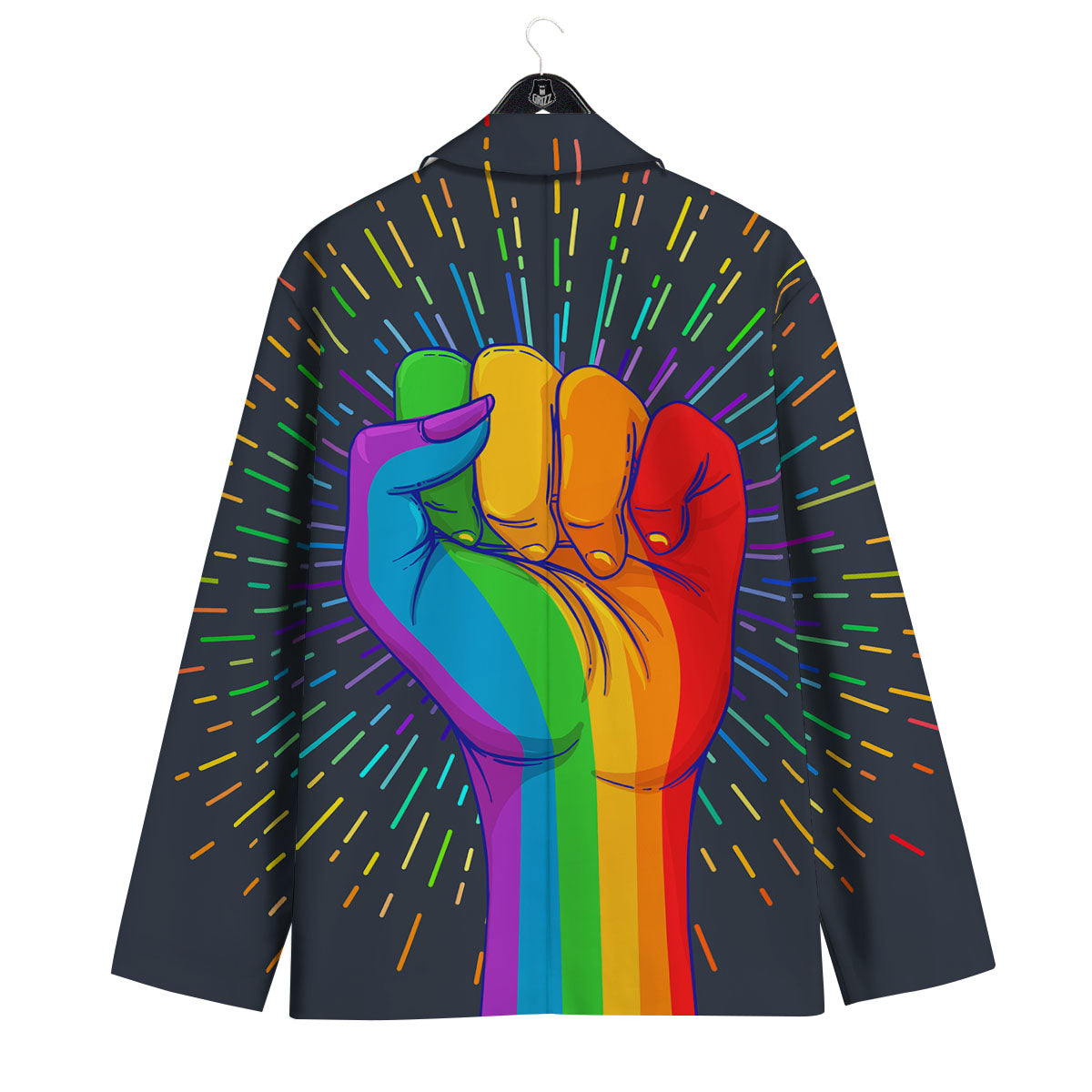 Rainbow Hand LGBT Pride Print Men's Sport Coat-grizzshop