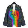 Rainbow Hand LGBT Pride Print Men's Sport Coat-grizzshop