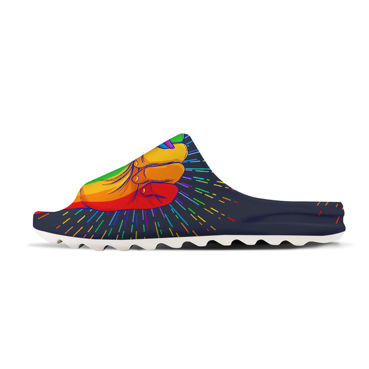 Rainbow Hand LGBT Pride Print Sandals-grizzshop