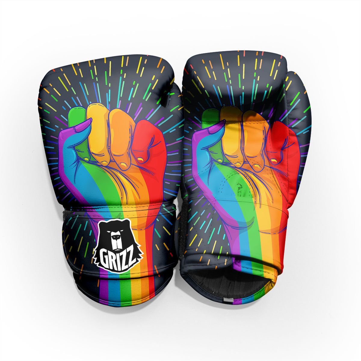 Rainbow Hand LGBT Pride Print Pro Boxing Glove