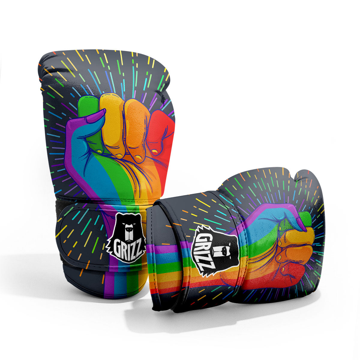 Rainbow Hand LGBT Pride Print Pro Boxing Glove