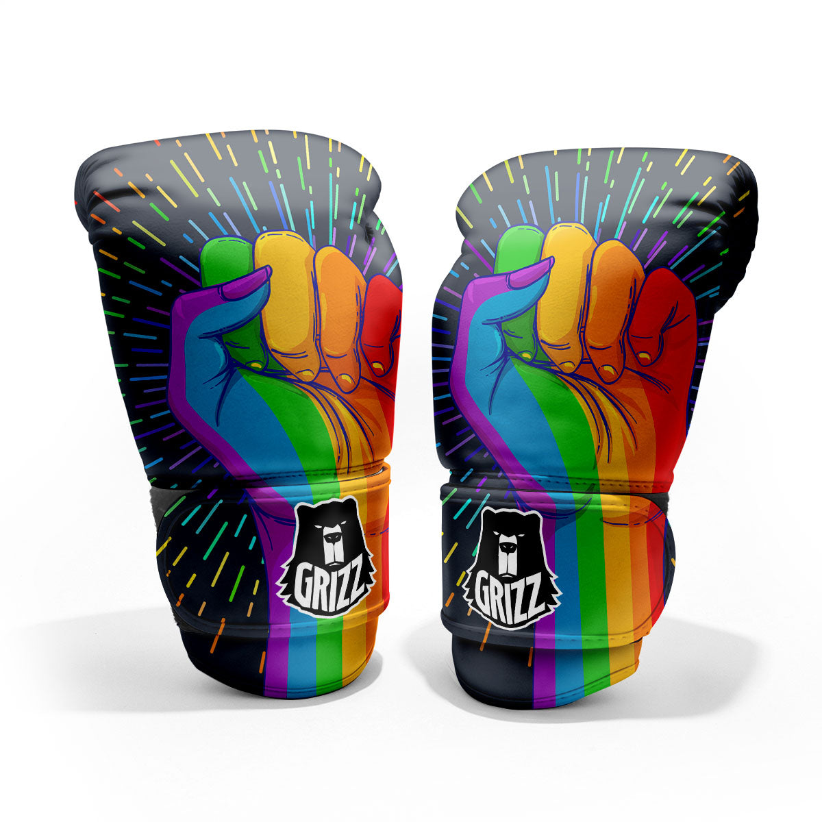 Rainbow Hand LGBT Pride Print Pro Boxing Glove