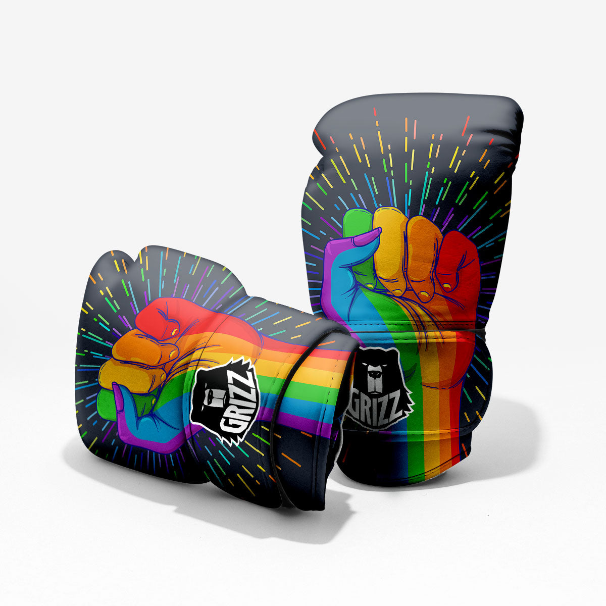 Rainbow Hand LGBT Pride Print Pro Boxing Glove