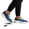 Rainbow Hand LGBT Pride Print White Chunky Shoes-grizzshop