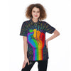 Rainbow Hand LGBT Pride Print Women's Golf Shirts-grizzshop