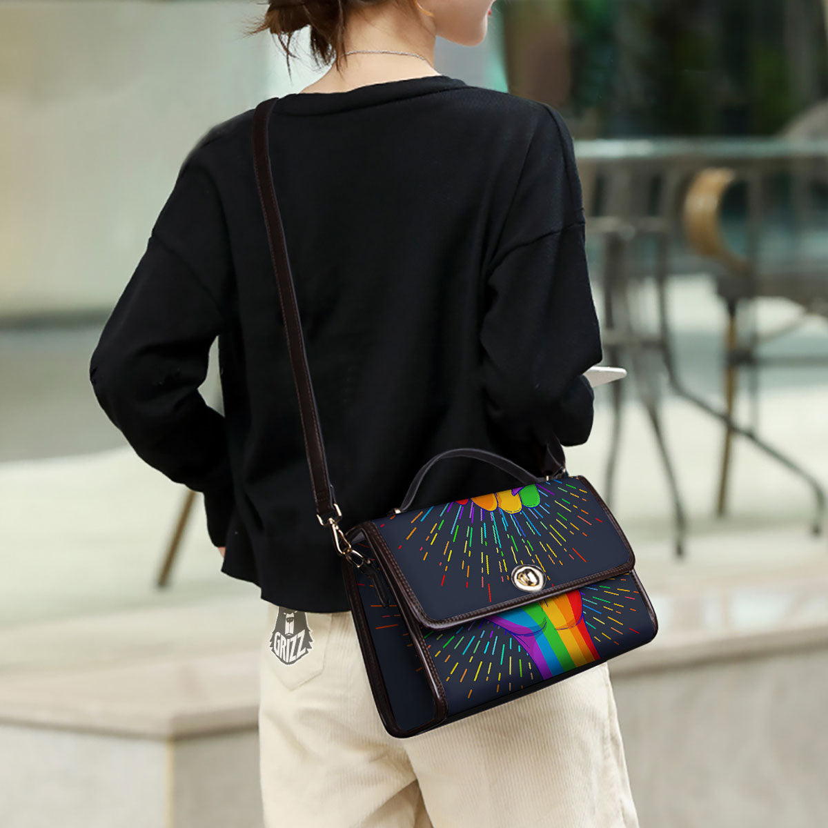 Rainbow Hand LGBT Pride Print Women's Satchel Bag-grizzshop