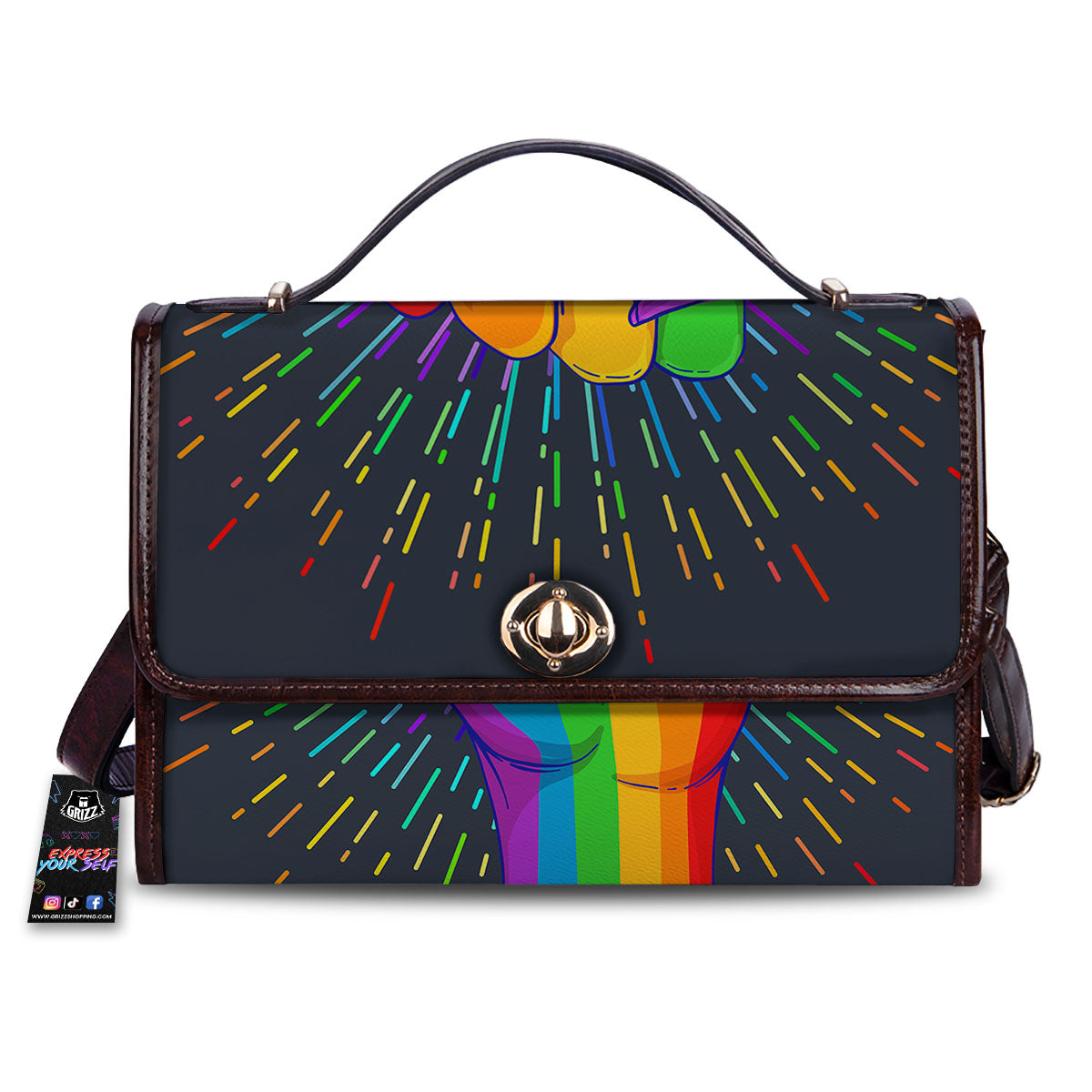 Rainbow Hand LGBT Pride Print Women's Satchel Bag-grizzshop