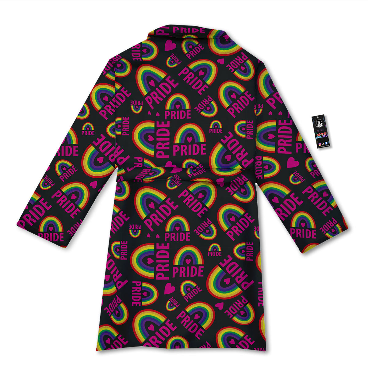 Rainbow Heart LGBT Pride Print Pattern Bathrobe-grizzshop