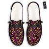 Rainbow Heart LGBT Pride Print Pattern Black Loafers-grizzshop