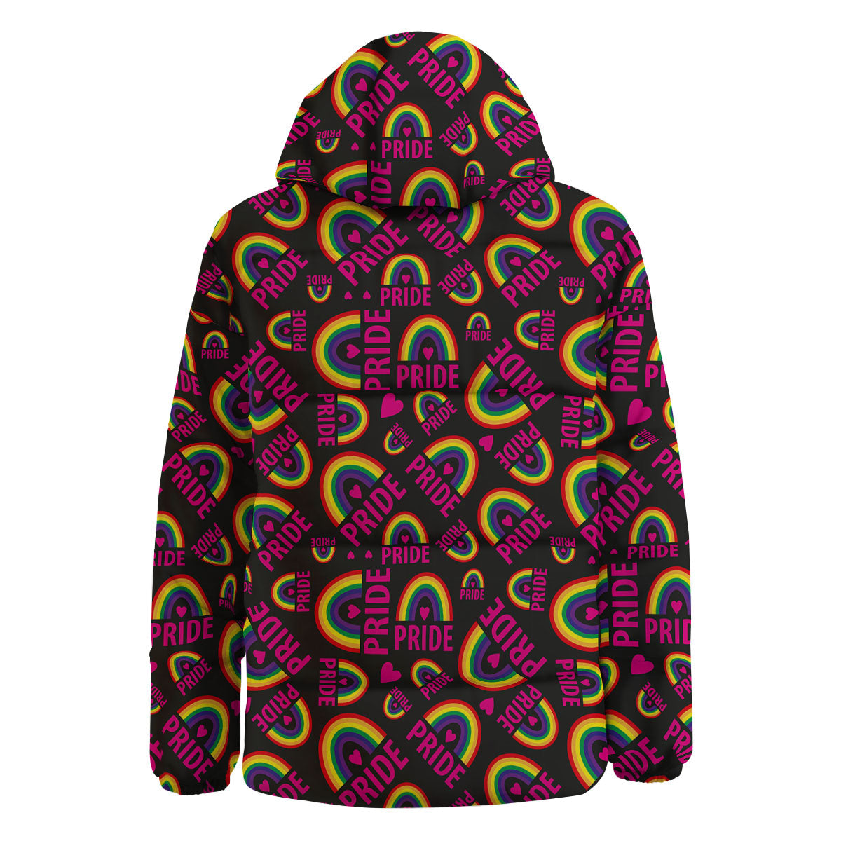 Rainbow Heart LGBT Pride Print Pattern Down Jacket-grizzshop