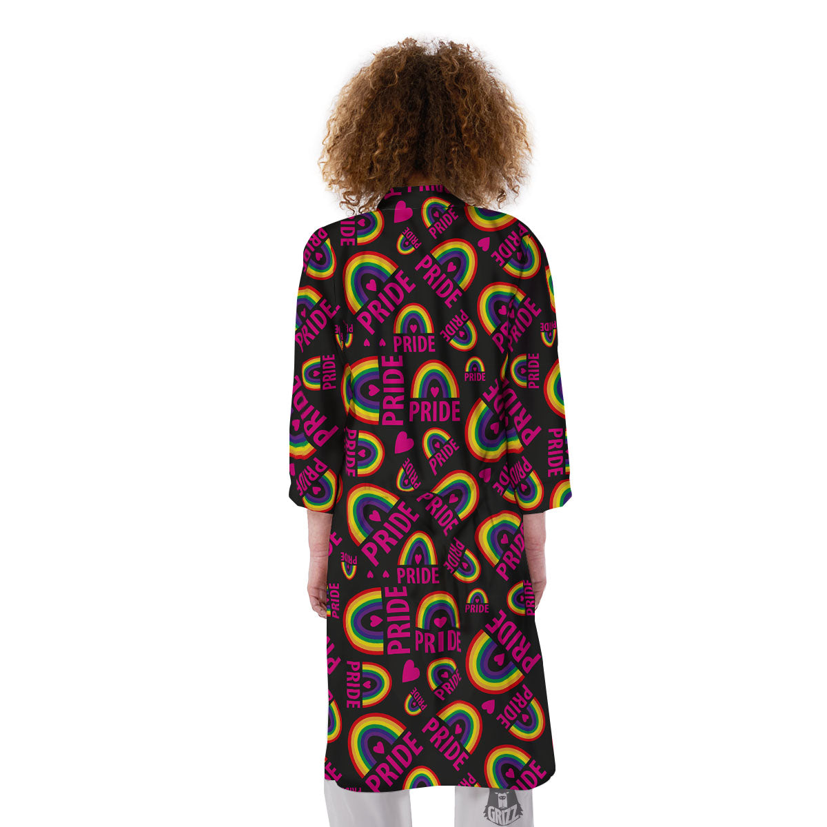 Rainbow Heart LGBT Pride Print Pattern Kimono-grizzshop