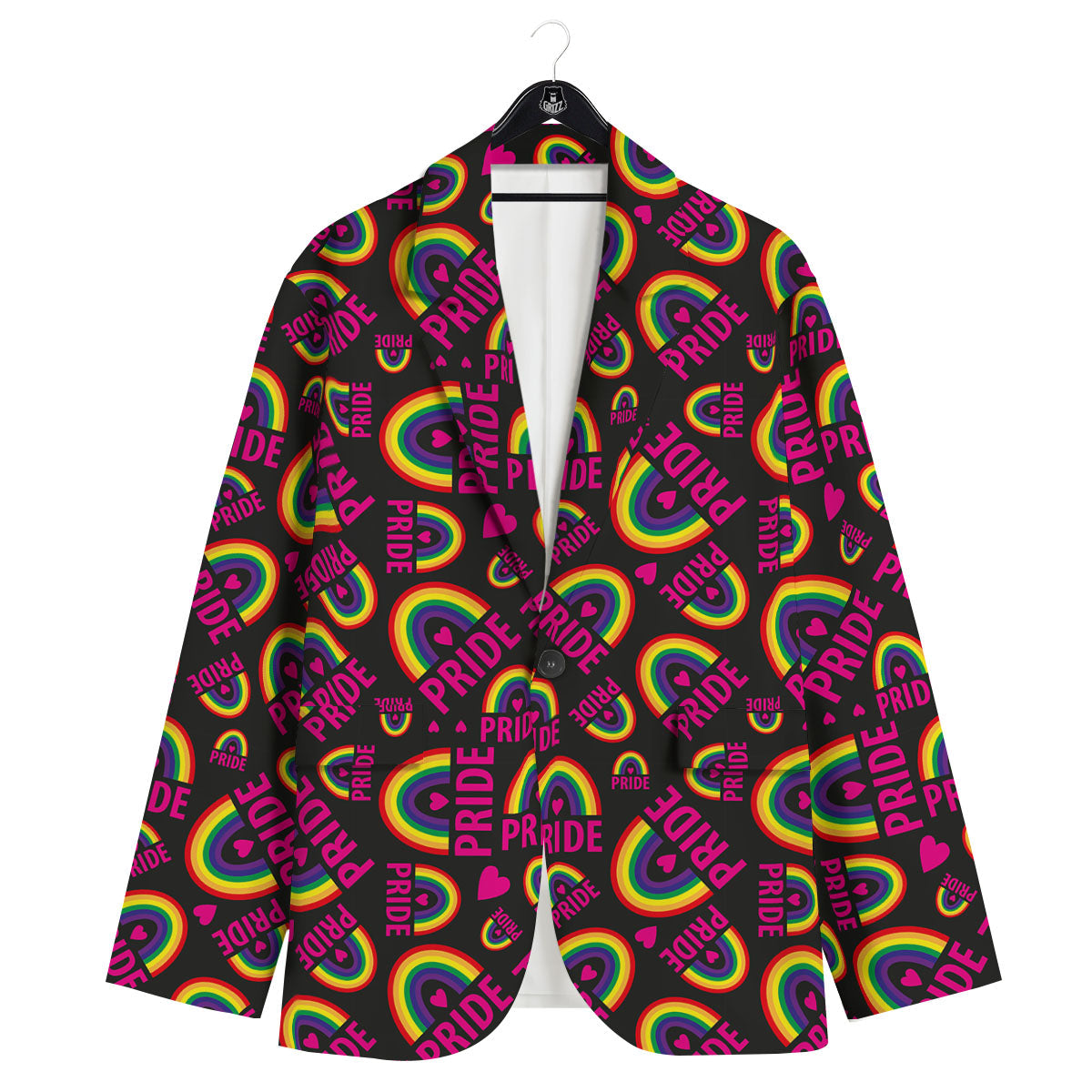 Rainbow Heart LGBT Pride Print Pattern Men's Sport Coat-grizzshop