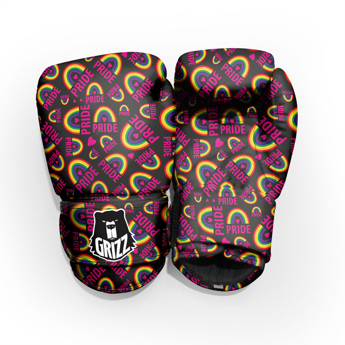 Rainbow Heart LGBT Pride Print Pattern Pro Boxing Glove