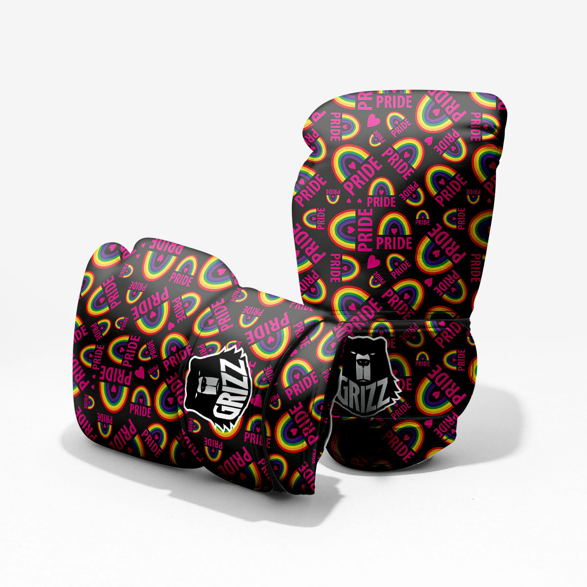 Rainbow Heart LGBT Pride Print Pattern Pro Boxing Glove