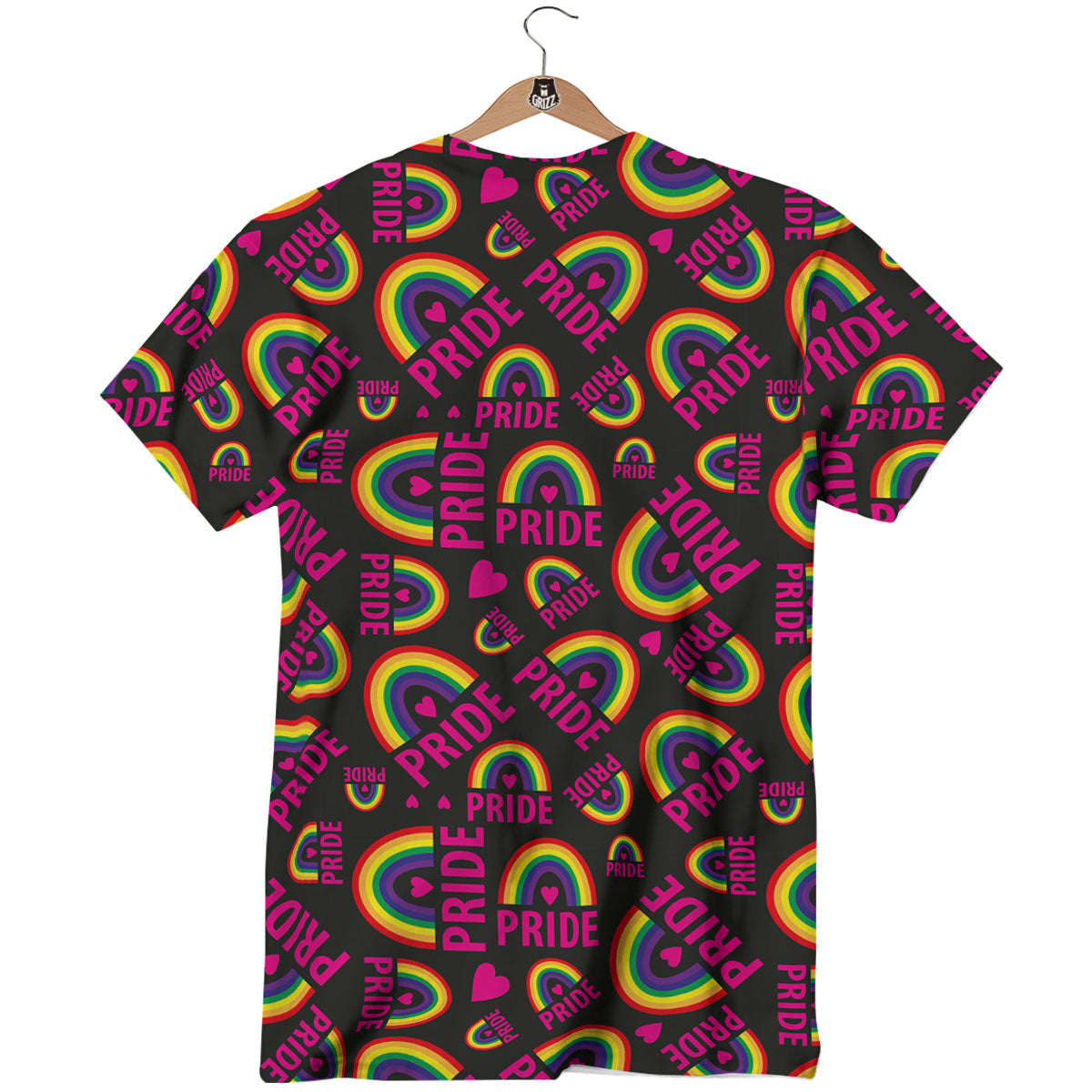 Rainbow Heart LGBT Pride Print Pattern T-Shirt-grizzshop