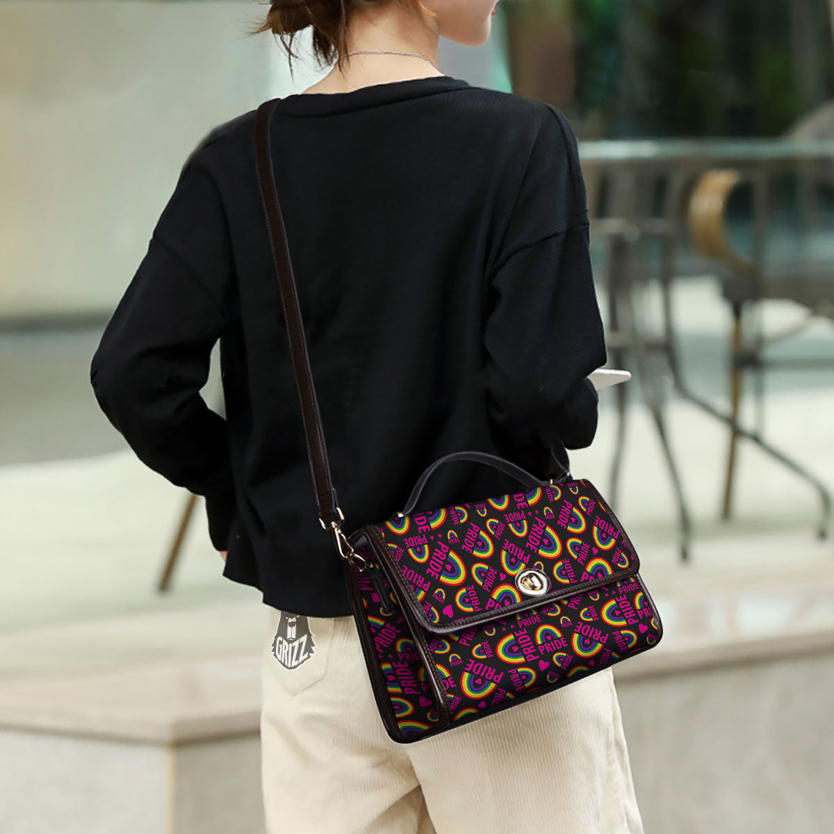 Rainbow Heart LGBT Pride Print Pattern Women's Satchel Bag-grizzshop