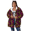 Rainbow Heart LGBT Pride Print Pattern Women's Sherpa Jacket-grizzshop