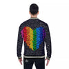 Rainbow Heart Stones LGBT Pride Print Baseball Jacket-grizzshop