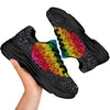 Rainbow Heart Stones LGBT Pride Print Black Chunky Shoes-grizzshop