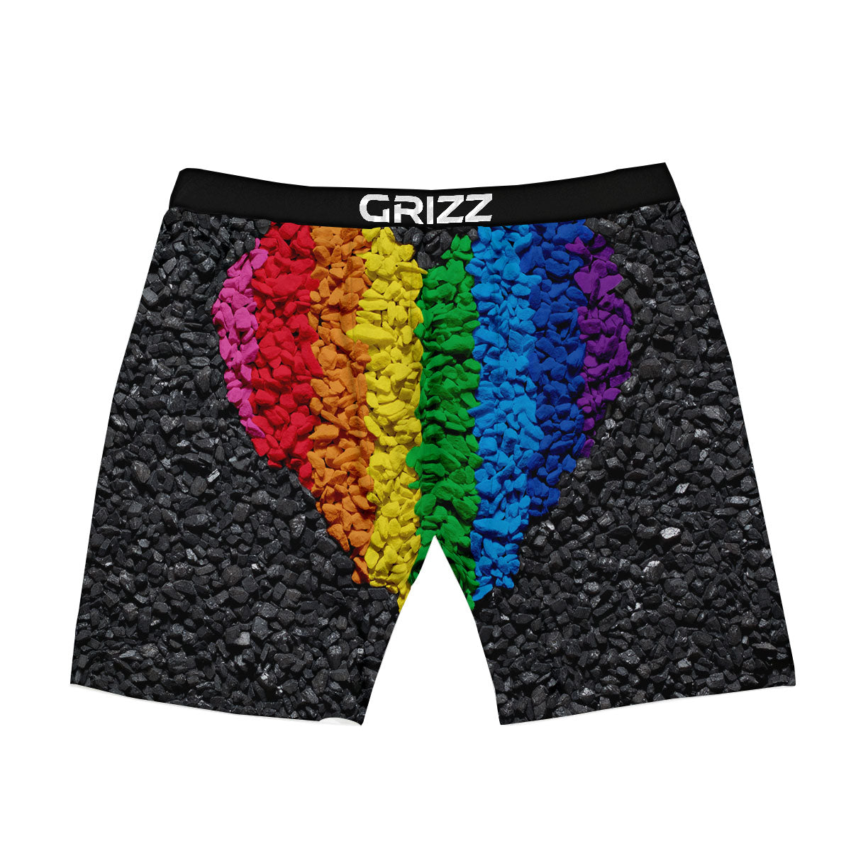 Rainbow Heart Stones LGBT Pride Print Boxer Briefs-grizzshop