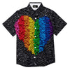 Rainbow Heart Stones LGBT Pride Print Button Up Shirt-grizzshop