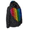 Rainbow Heart Stones LGBT Pride Print Down Jacket-grizzshop