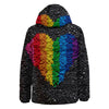 Rainbow Heart Stones LGBT Pride Print Down Jacket-grizzshop