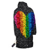 Rainbow Heart Stones LGBT Pride Print Long Down Jacket-grizzshop