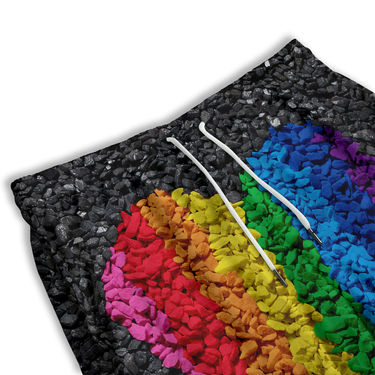 Rainbow Heart Stones LGBT Pride Print Men's Athletic Shorts