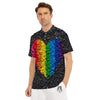 Rainbow Heart Stones LGBT Pride Print Men's Golf Shirts-grizzshop