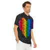 Rainbow Heart Stones LGBT Pride Print Men's Golf Shirts-grizzshop