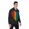 Rainbow Heart Stones LGBT Pride Print Men's Long Sleeve Shirts-grizzshop