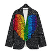 Rainbow Heart Stones LGBT Pride Print Men's Sport Coat-grizzshop