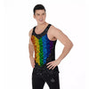 Rainbow Heart Stones LGBT Pride Print Men's Tank Top-grizzshop