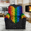 Rainbow Heart Stones LGBT Pride Print Recliner Slipcover-grizzshop