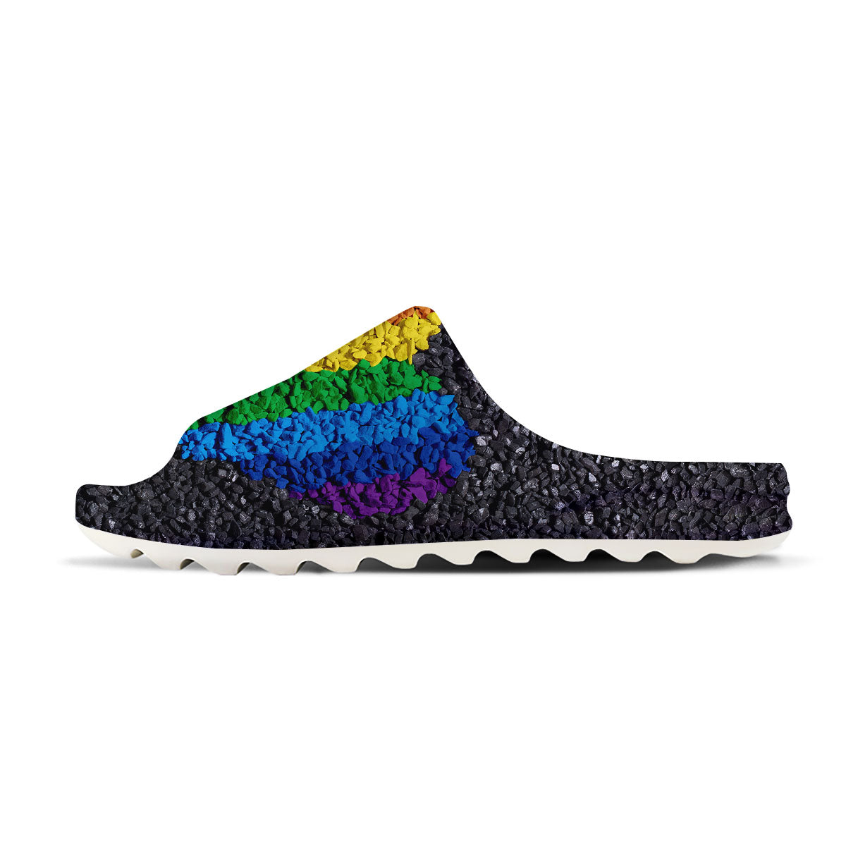 Rainbow Heart Stones LGBT Pride Print Sandals-grizzshop