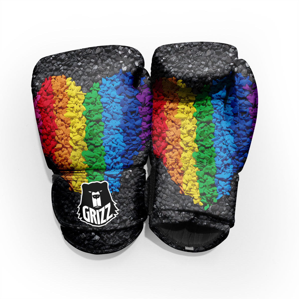 Rainbow Heart Stones LGBT Pride Print Pro Boxing Glove