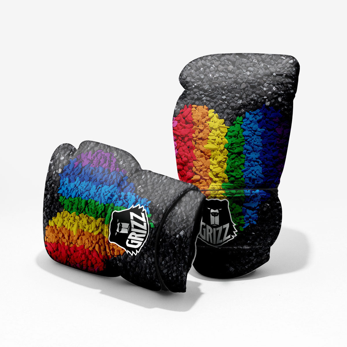 Rainbow Heart Stones LGBT Pride Print Pro Boxing Glove