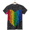 Rainbow Heart Stones LGBT Pride Print T-Shirt-grizzshop