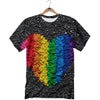 Rainbow Heart Stones LGBT Pride Print T-Shirt-grizzshop